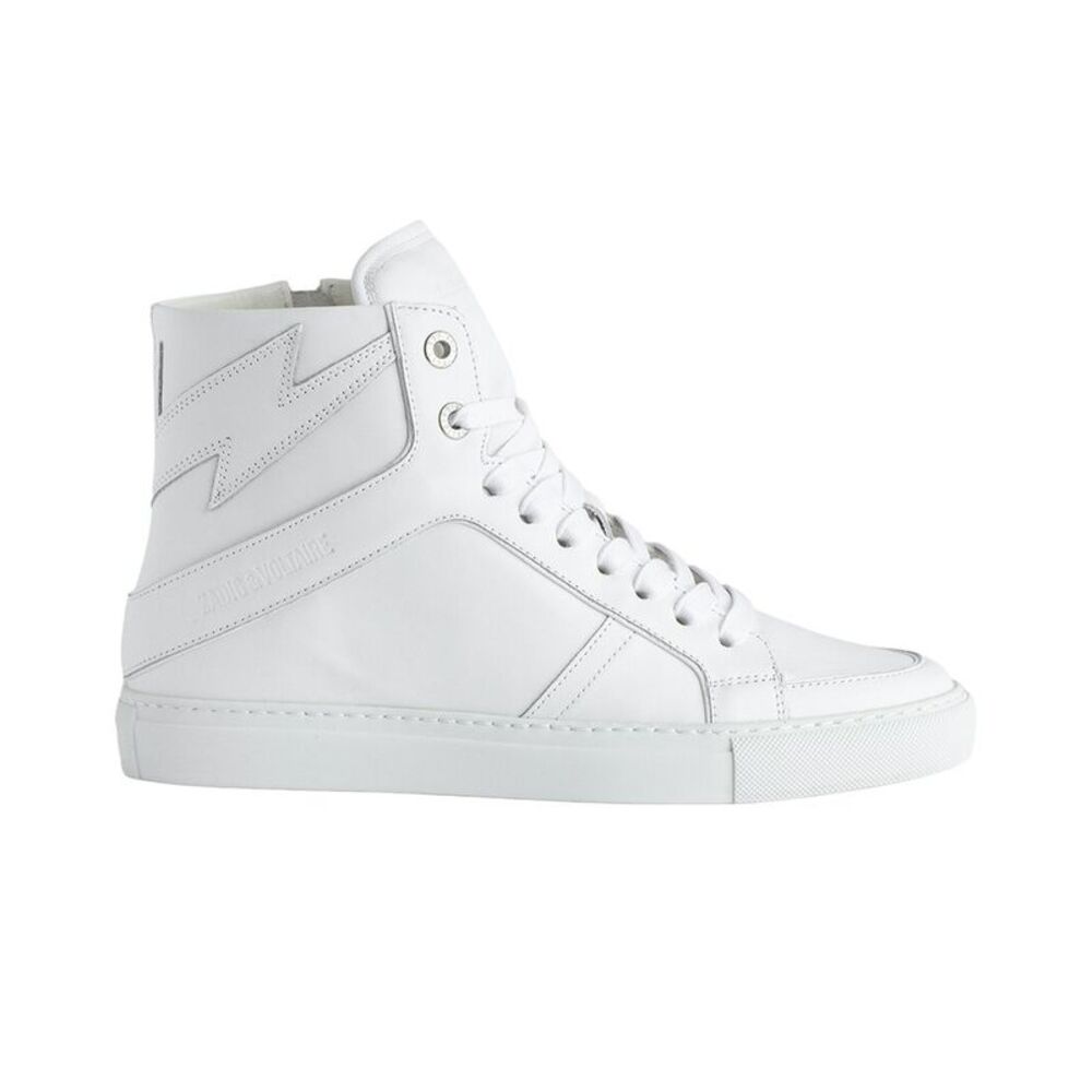 Zadig & Voltaire High Flash Smooth Leather Sneaker, White